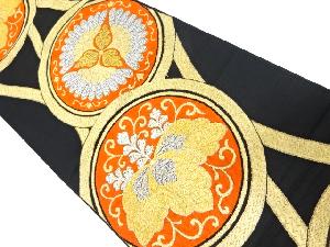 アンティーク　桐に菊模様織出し袋帯（着用可）